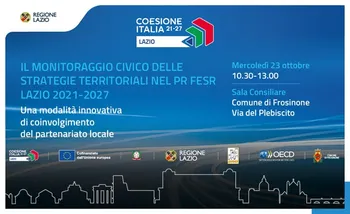 FESR Lazio: a Frosinone l'ultimo incontro sul Monitoraggio civico delle Strategie territoriali